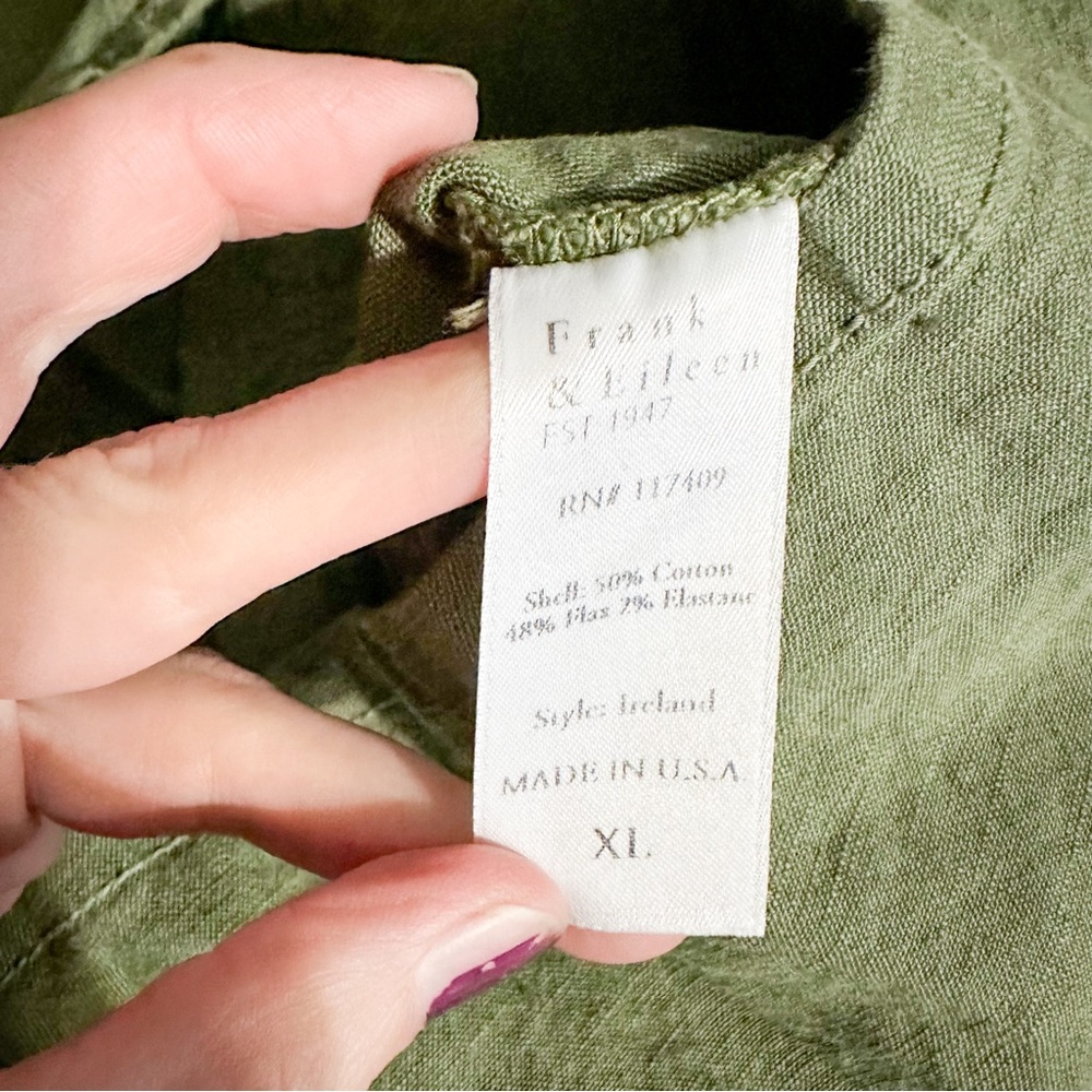 Frank & Eileen Ireland Long-Sleeve Playsuit Italian Performance Linen Size XL - Picture 5 of 8